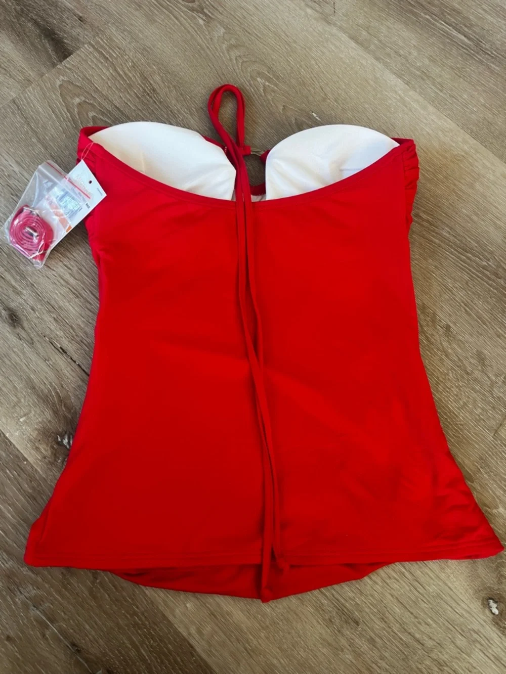 🆕Michael Kors Red Halter Tankini Top with Ring Detail - Women